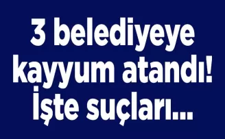 3 belediyeye kayyum atandı! İşte suçları...