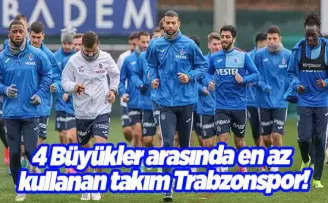 4 Büyükler arasında en az kullanan takım Trabzonspor!