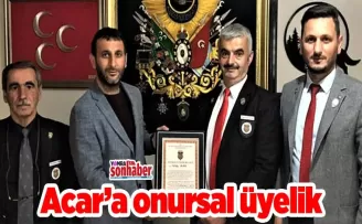 Acar’a Onursal Üyelik 