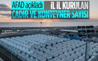 AFAD açıkladı: Deprem bölgesindeki illere kurulan çadır ve konteyner sayısı