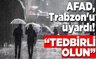 AFAD, Trabzon’u uyardı!