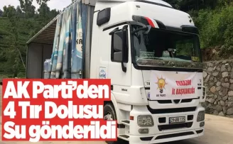 AK Parti Trabzon'dan Artvin'e 4 tır su gönderildi