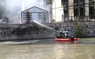 Amasya’da Yeşilırmak’ta boğulma ve yangın tatbikatı yapıldı