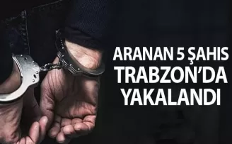 Aranan 5 şahıs Trabzon'da yakayı ele verdi