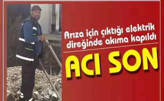 Arıza için çıktığı elektrik direğinde akıma kapıldı
