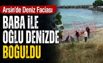 Arsin’de Baba ve Oğul Denizde Boğulma Tehlikesi Geçirdi