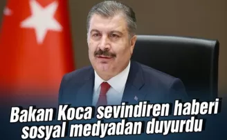 Bakan Koca sevindiren haberi sosyal medyadan duyurdu teşekkür etti