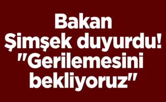 Bakan Şimşek duyurdu! “Gerilemesini bekliyoruz“