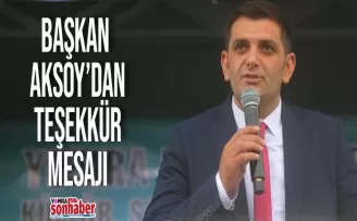 Başkan Aksoy’dan teşekkür 