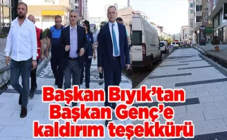 Başkan Bıyık’tan Başkan Genç’e  kaldırım teşekkürü