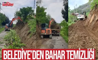 Belediyeden yollara bahar temizliği