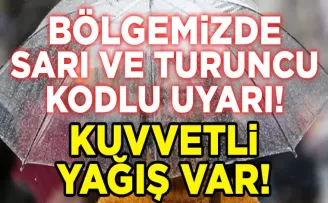 Bölgemize meteorolojiden sarı ve turuncu kodlu uyarı! Kuvvetli yağış var