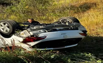 Bolu’da takla atan otomobildeki 2 kişi yaralandı