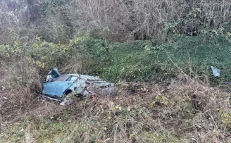Bolu’da takla atan otomobildeki 2 kişi yaralandı