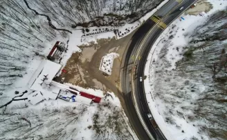 Bolu Dağı’nda kar manzarası havadan görüntülendi