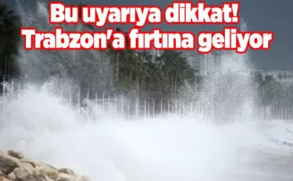 Bu uyarıya dikkat! Trabzon’a fırtına geliyor