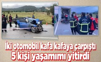 Burdur’da iki otomobil kafa kafaya çarpıştı