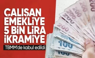 Çalışan emekliye 5 bin lira ikramiye TBMM’de kabul edildi