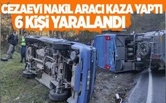 Cezaevi nakil aracı kaza yapan kamyonete çarptı: 6 yaralı