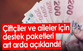 Çiftçiler ve aileler için destek paketleri art arda açıklandı!