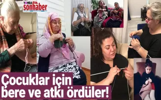 Çocuklar için bere ve atkı ördüler!