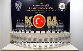 Çorum'da 25 şişe kaçak içki ele geçirildi