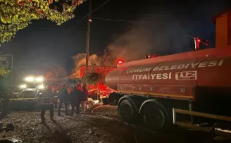 Çorum’da bir evde çıkan yangın hasara neden oldu