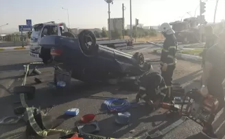 Çorum’da devrilen otomobilin sürücüsü öldü, babası yaralandı