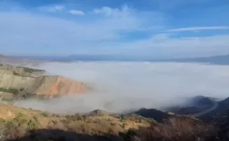 Çorum’un Dodurga ilçesinde sis etkili oldu