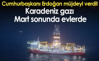 Cumhurbaşkanı Erdoğan müjdeyi verdi! Karadeniz gazı Mart sonunda evlerde