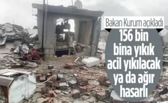 Depremde yıkılan, acil yıkılacak ve ağır hasarlı bina sayısı 156 bin