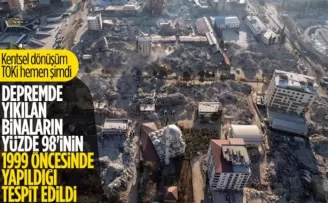 Depremde yıkılan binaların yüzde 98’i 1999 öncesine ait
