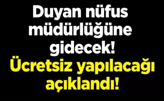 Duyan nüfus müdürlüğüne gidecek: Ücretsiz yapılacağı açıklandı