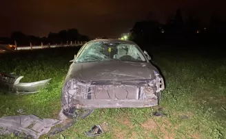 Düzce’de bir otomobil şarampole devrildi