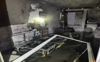 Düzce’de iki katlı evde çıkan yangın söndürüldü