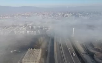 Düzce Ovası sisle kaplandı