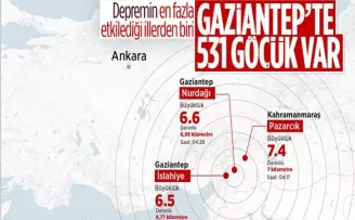 Gaziantep Valisi Davut Gül: 531 göçük oluştu