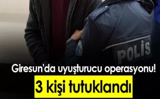 Giresun'da uyuşturucu operasyonu! 3 kişi tutuklandı