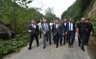 Giresun Valisi Serdengeçti, köy grup yolunda incelemelerde bulundu
