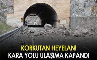 Gümüşhane’de heyelan! Kara yolu ulaşıma kapandı