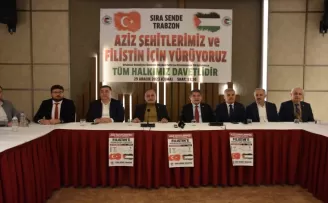 HAK-İŞ’ten Trabzon’da “Aziz Şehitlerimiz ve Filistin için Yürüyoruz“ etkinliği
