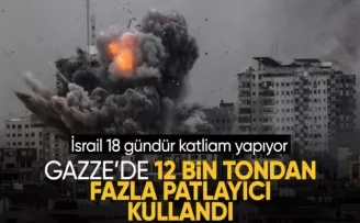 İsrail’den Gazze’ye 18 günde bir atom bombası gücünde patlayıcı atıldı