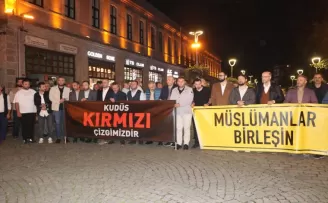 İsrail’in Filistin’e saldırıları Trabzon’da protesto edildi