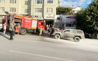 Karabük’te seyir halindeki cip yandı