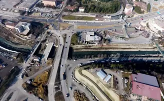 Karabük'teki Kavşak Projesi havadan görüntülendi