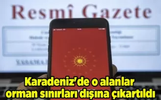 Karadeniz’de o alanlar orman sınırları dışına çıkartıldı