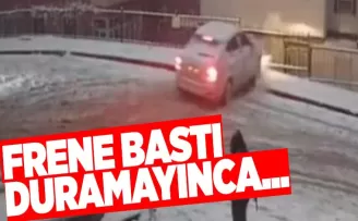 Karda duramayınca bahçeye düştü