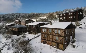 Kastamonu’da kar yağışı sonrası ormanlar dronla görüntülendi
