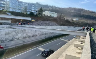 Keşap'ta batı çıkışı köprülü kavşak çalışmaları devam ediyor