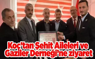 Koç’tan Şehit Aileleri ve  Gaziler Derneği’ne ziyaret